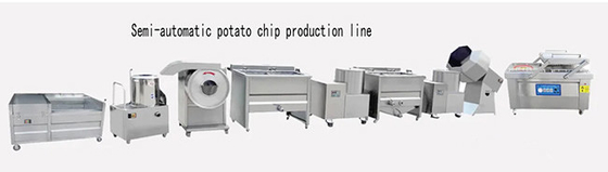 Semi-automatische 100 kg/h aardappelchips verwerkingslijn 55kw